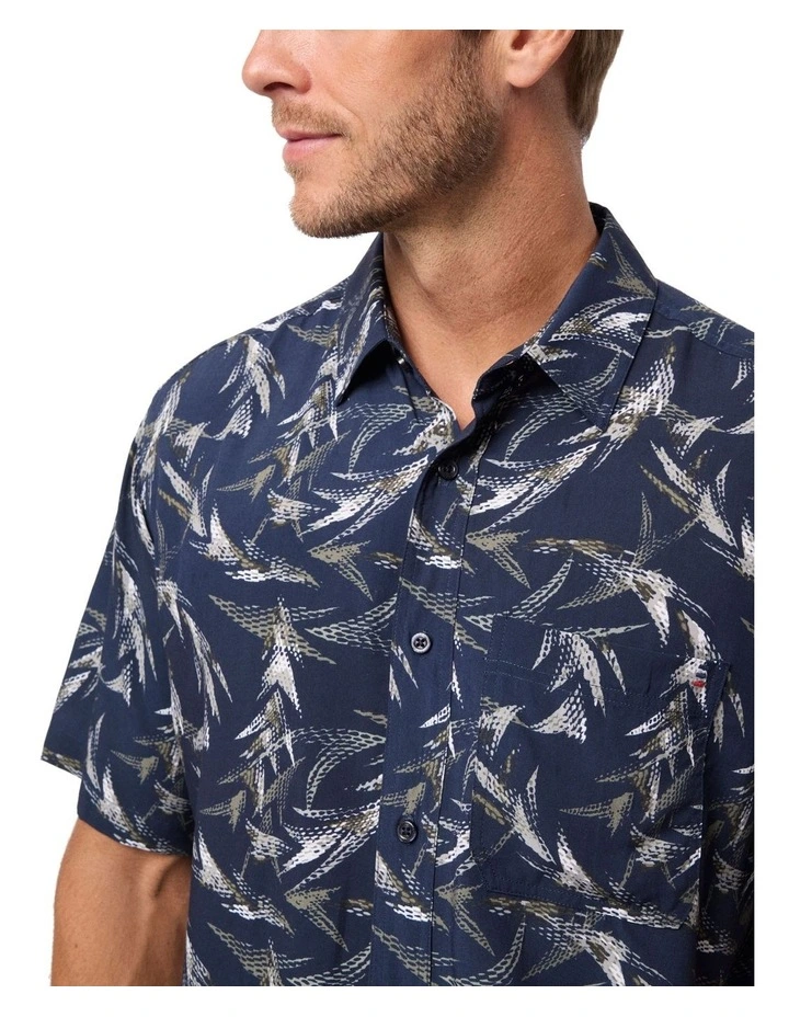Ledger Bamboo Short Sleeve Shirt in Blue image 4