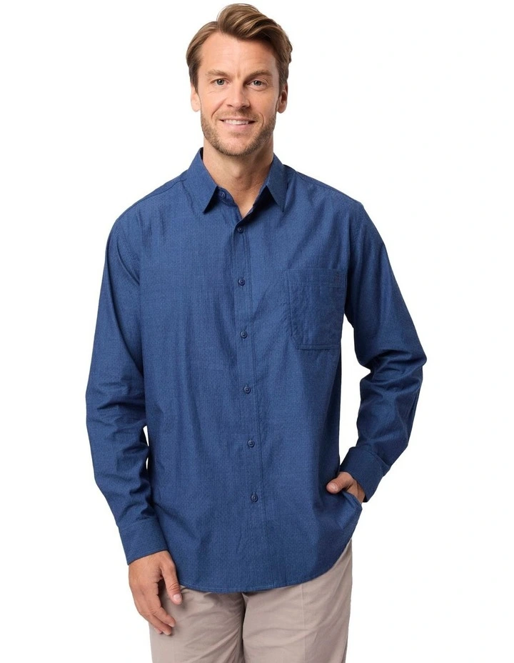 Oliviero Long Sleeve Shirt in Indigo image 1
