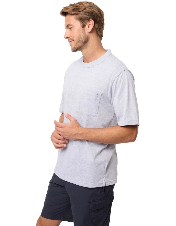 Kinnersly Crew T-shirt in Silver Marle image 3