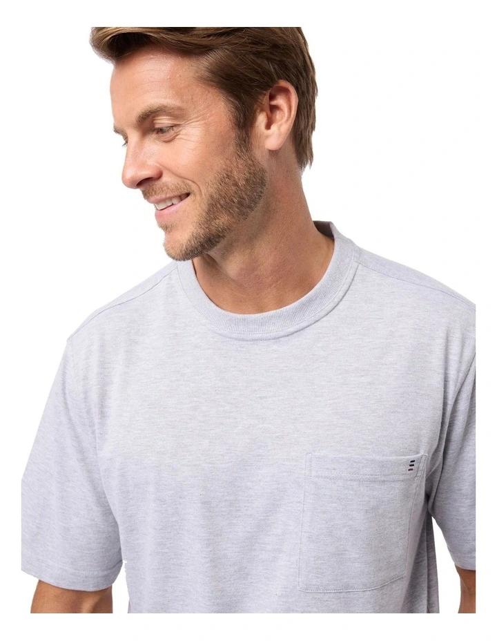 Kinnersly Crew T-shirt in Silver Marle image 4