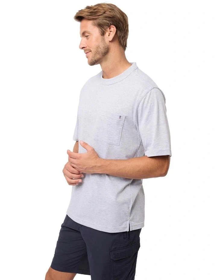 Kinnersly Crew T-shirt in Silver Marle image 5
