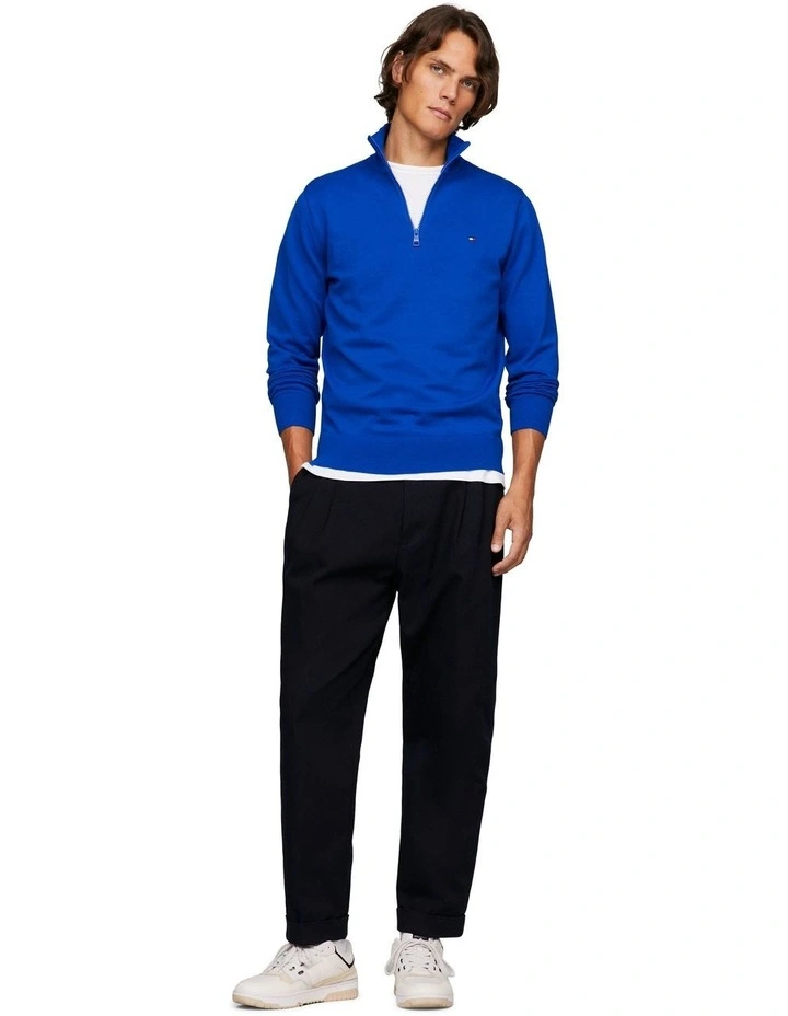 1985 Zip Mock Neck Sweater in Blue image 4