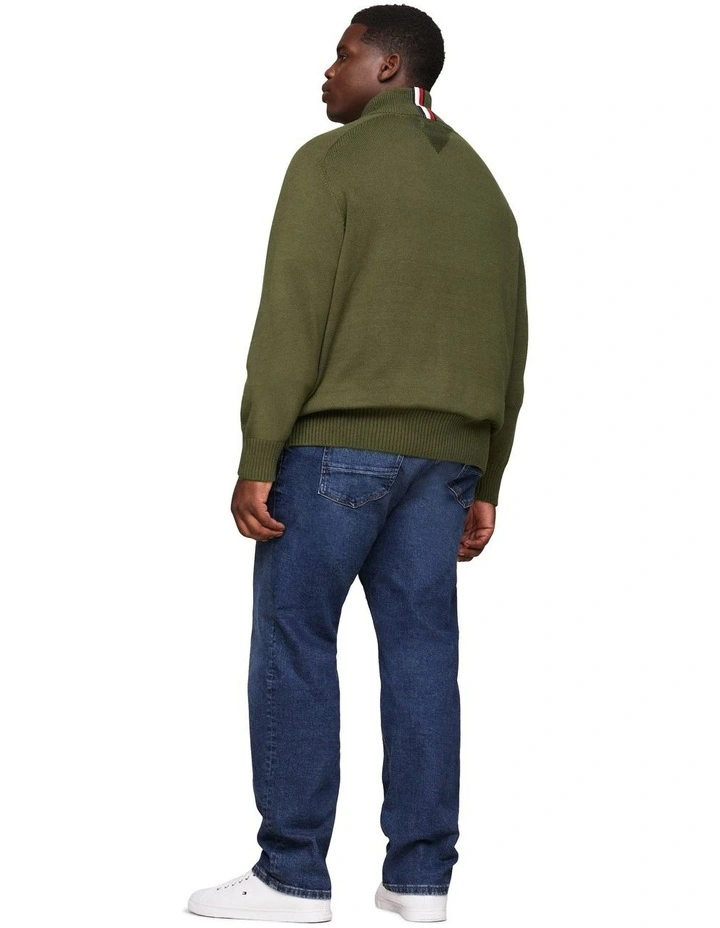Big & Tall Monotype Chunky Cotton Zip Thru Knit Green image 2