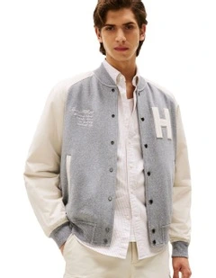 Athleisure Relaxed Bomber Jacket in Grey