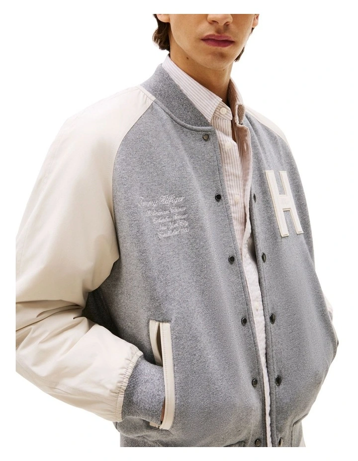 Athleisure Relaxed Bomber Jacket in Grey image 4