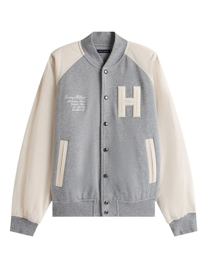 Athleisure Relaxed Bomber Jacket in Grey image 6
