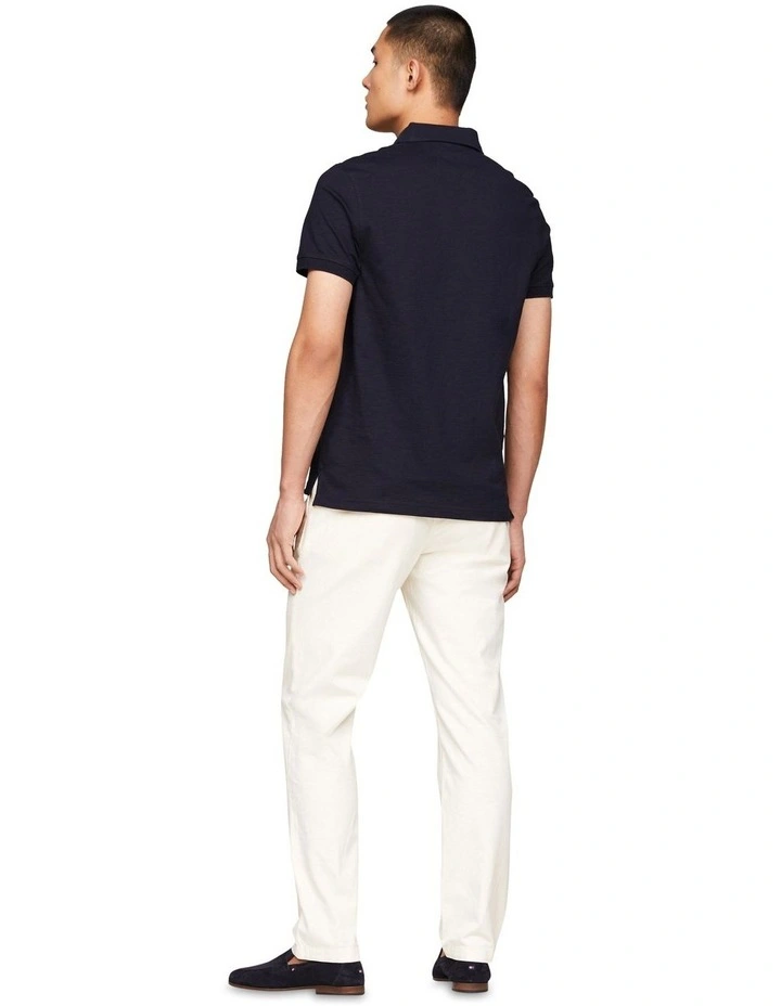 Palm Print Regular Fit Polo in Blue image 3