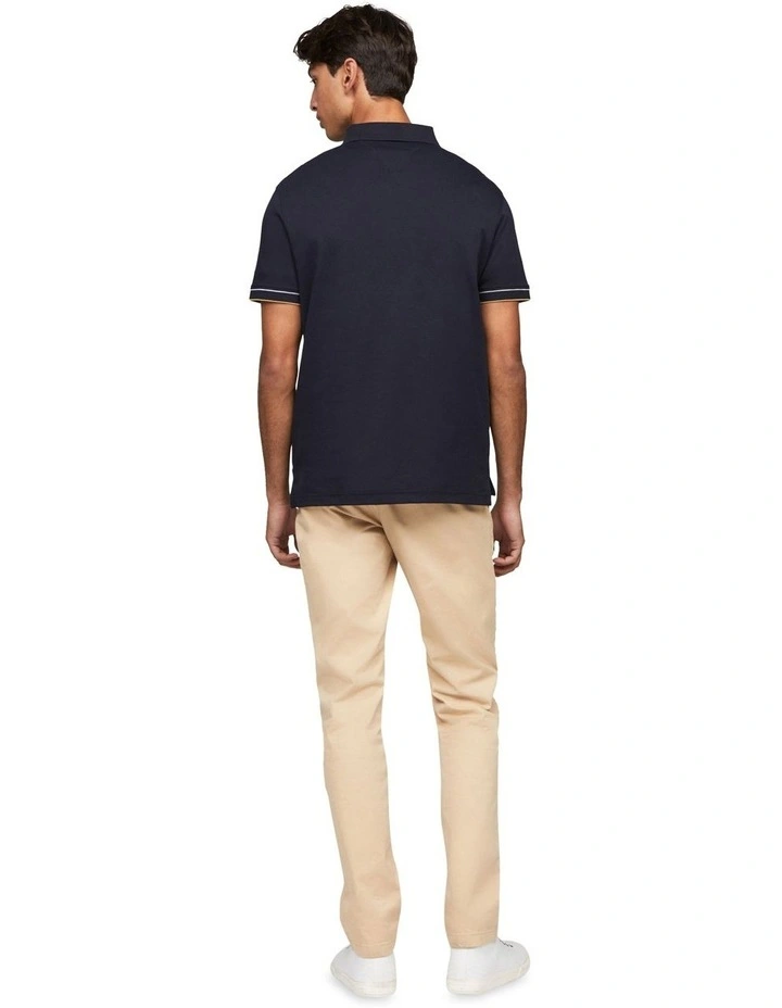 Brand Love Zip Regular Polo in Desert Sky image 2