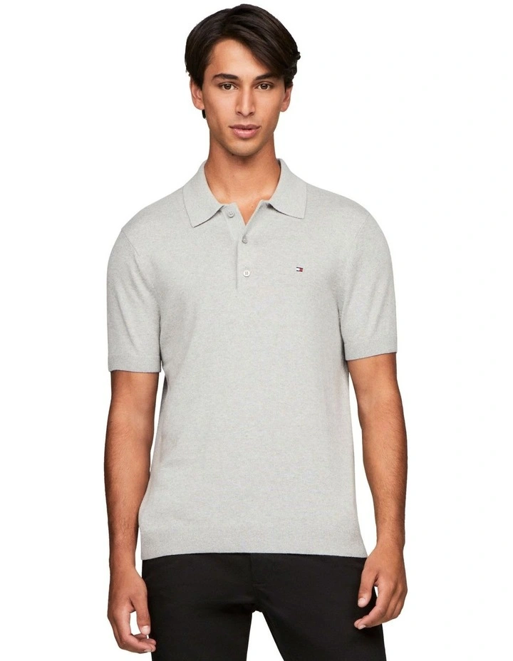 Pima Cotton Cashmere Polo Shirt in Grey image 1