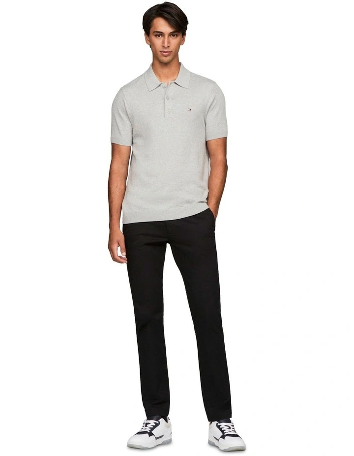 Pima Cotton Cashmere Polo Shirt in Grey image 3