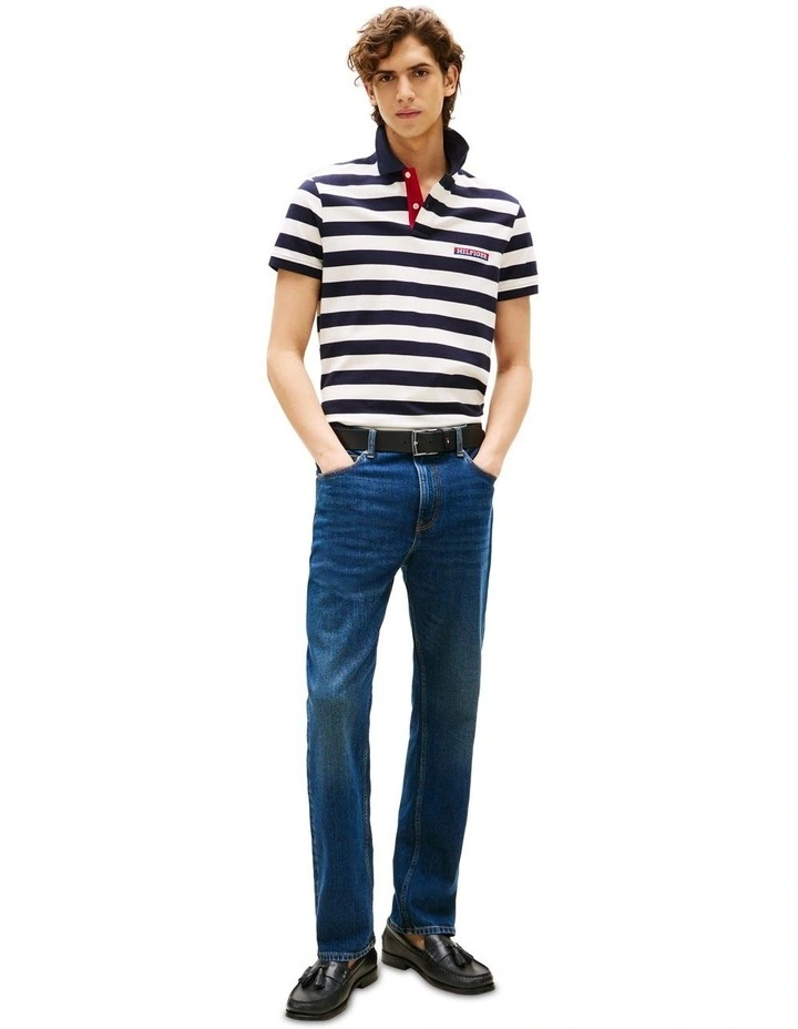 Americana Flag Stripe Polo in Blue image 4