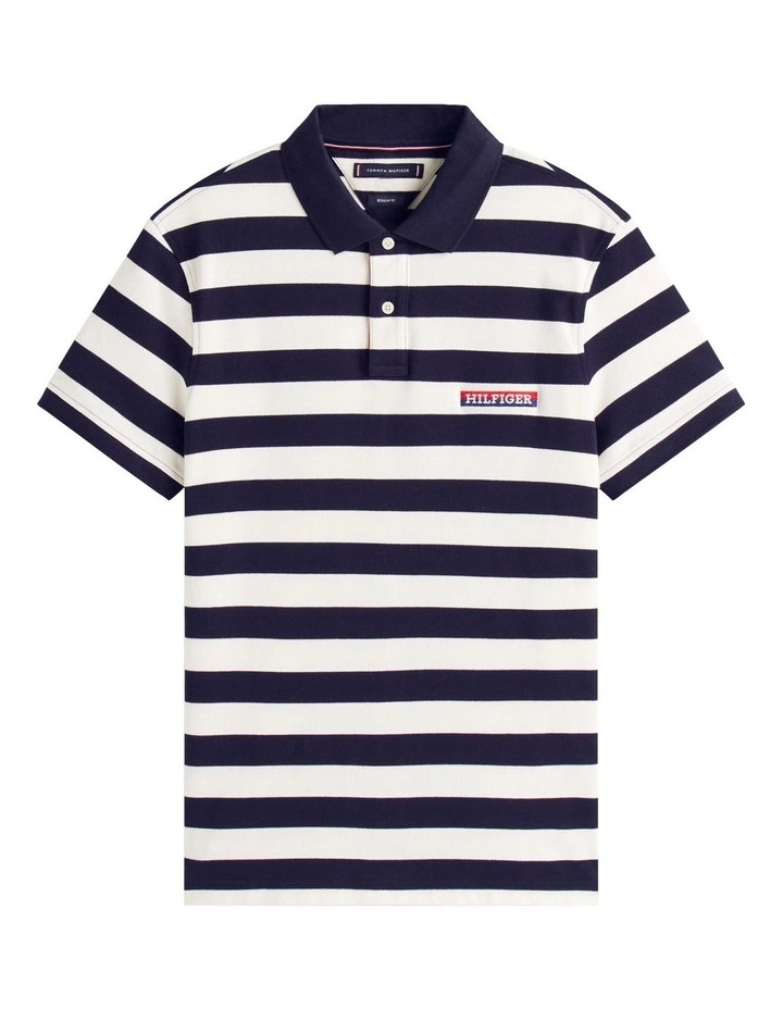 Americana Flag Stripe Polo in Blue image 5