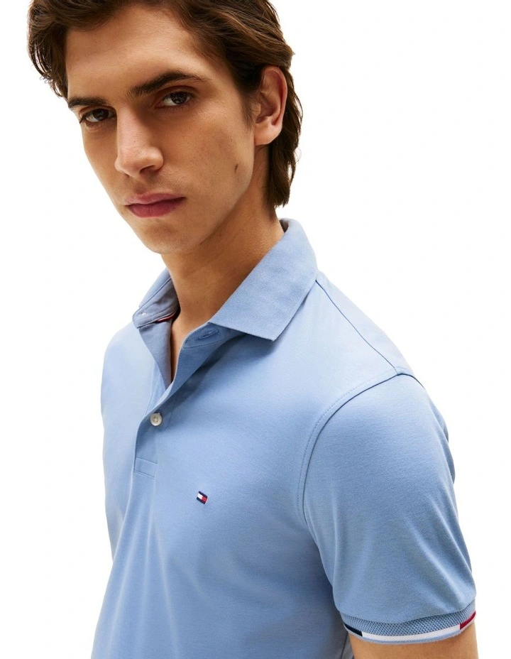 Slim Fit Signature Polo Shirt in Blue image 3