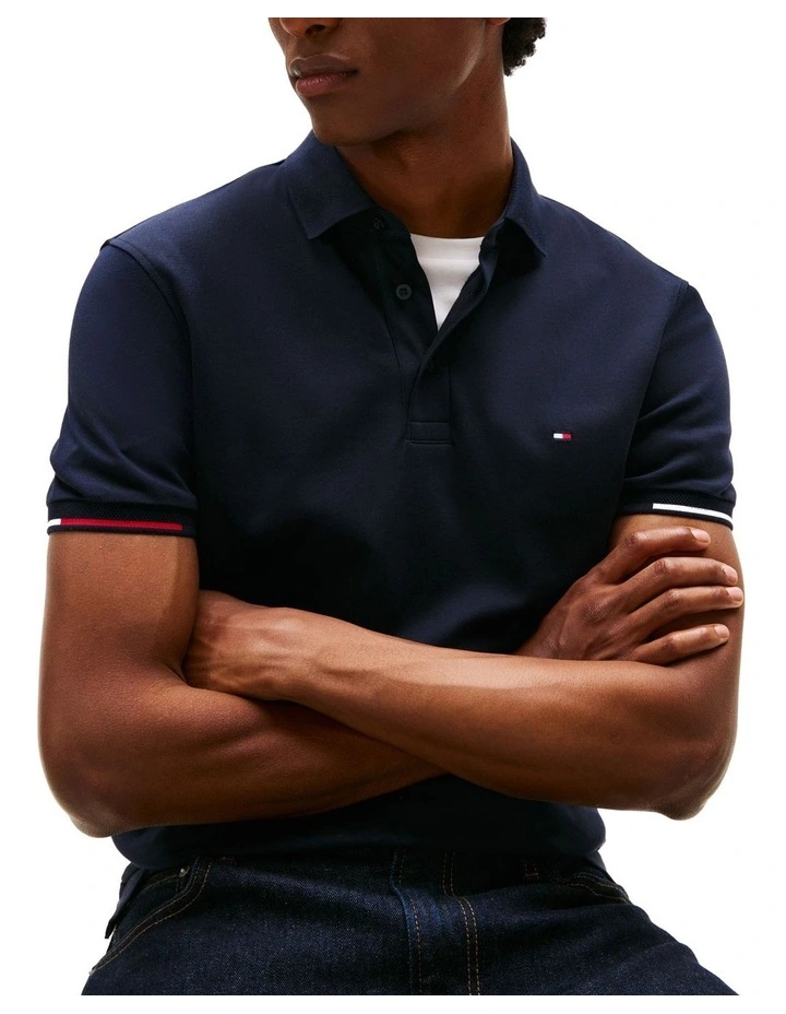 Slim Fit Signature Polo Shirt in Blue image 3