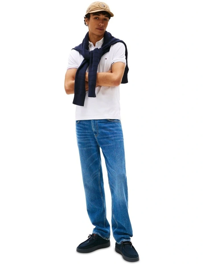 Slim Fit Signature Polo Shirt in White image 4
