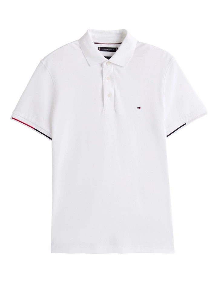 Slim Fit Signature Polo Shirt in White image 5