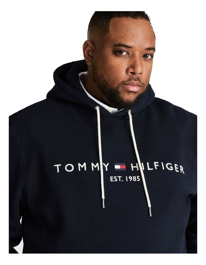 Big & Tall Logo Embroidery Drawstring Hoodie in Navy image 3
