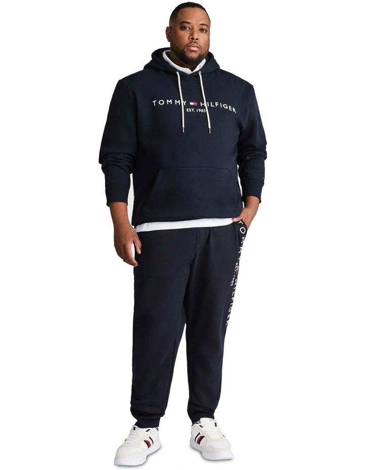 Big & Tall Logo Embroidery Drawstring Hoodie in Navy image 4