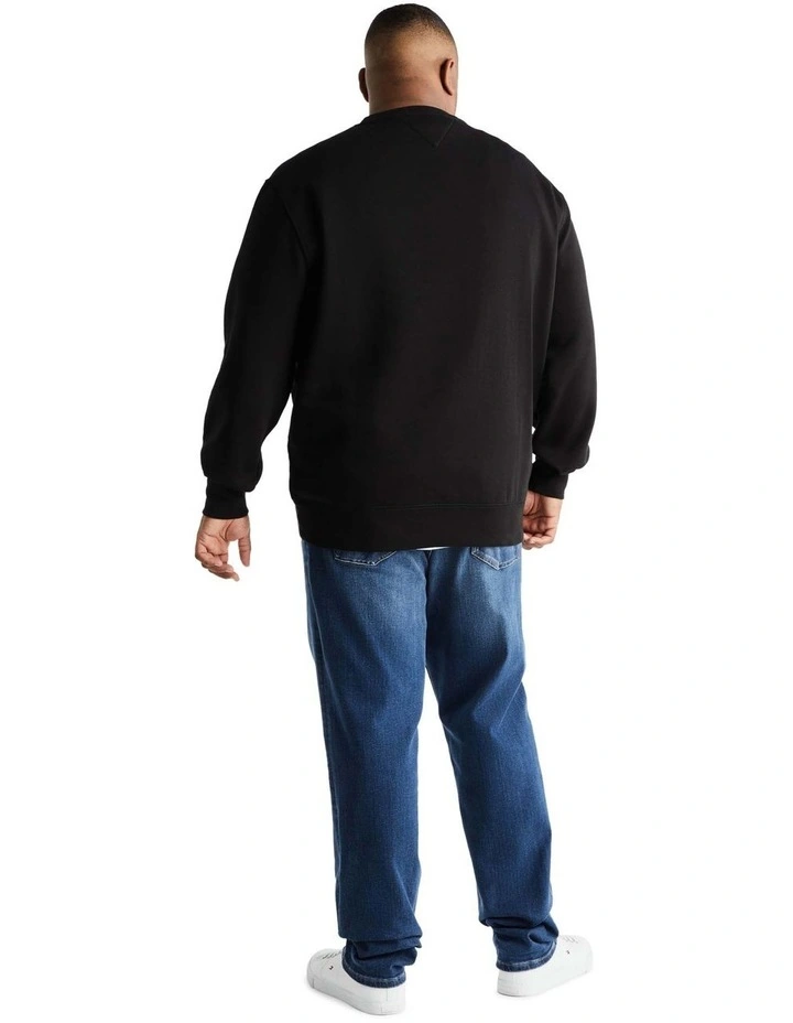 Big & Tall Crew Sweat Top in Black image 2