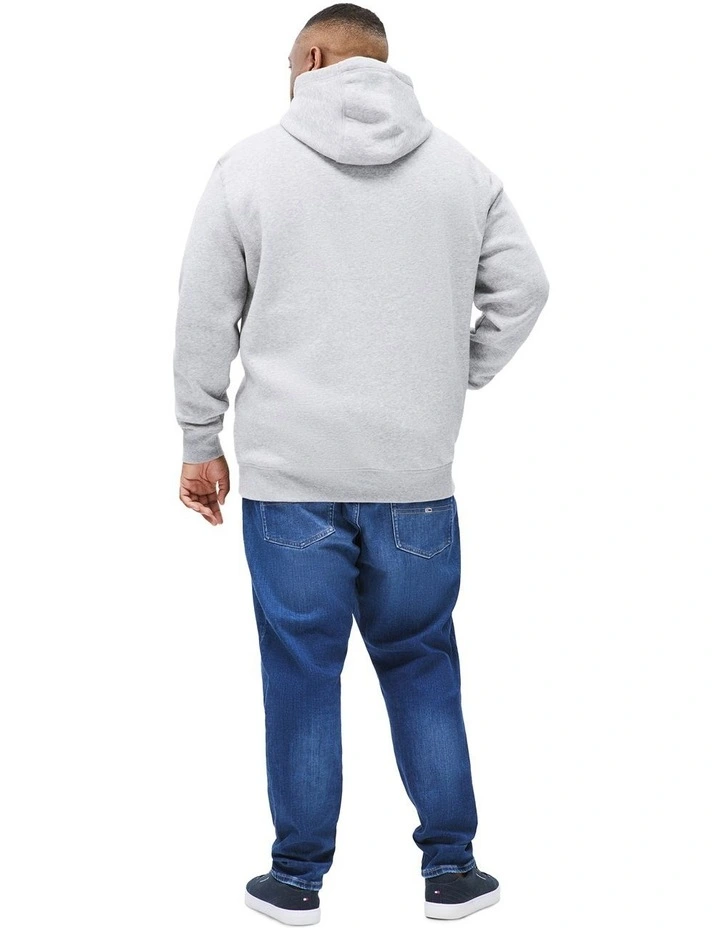 Big & Tall Logo Embroidery Drawstring Hoodie in Grey image 2