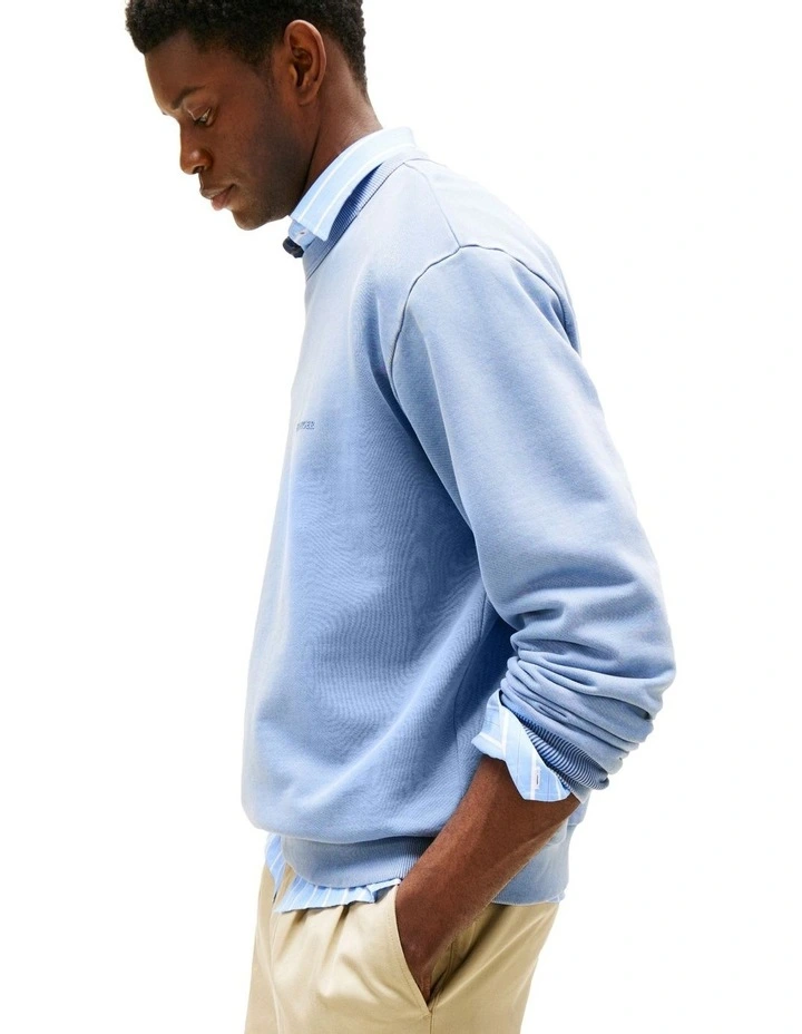 Garment Dyed Sweatshirt in Blue image 3