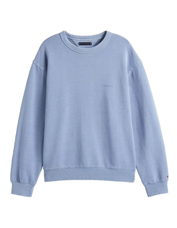 Garment Dyed Sweatshirt in Blue image 5
