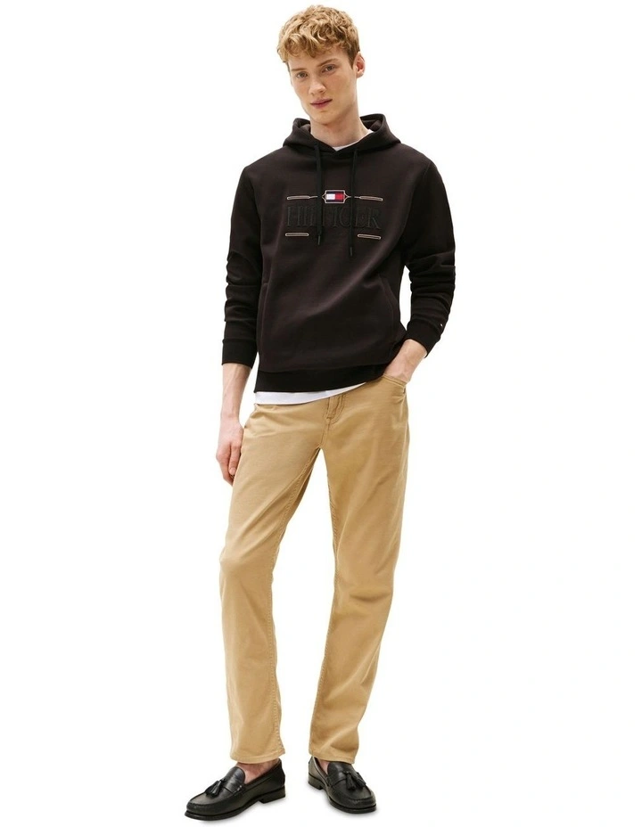 Tonal Logo Embroidery Hoody in Black image 4