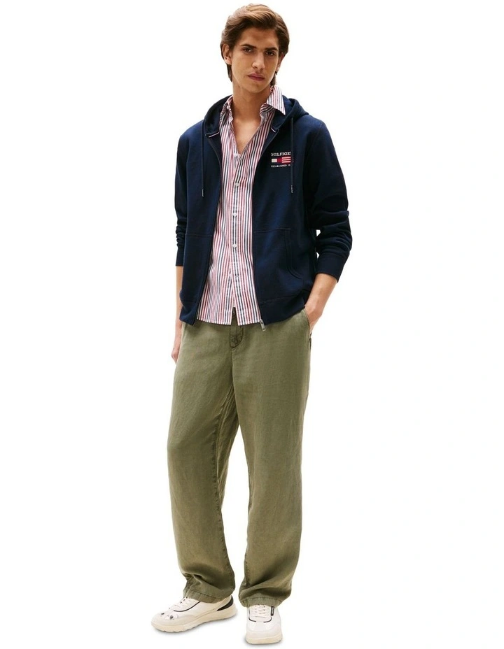 Americana Zip Through Hoodie in Blue image 4