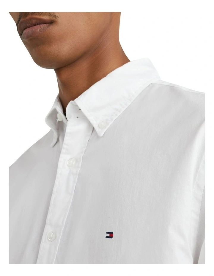 Poplin Flex Short Sleeve Shirt in White image 3