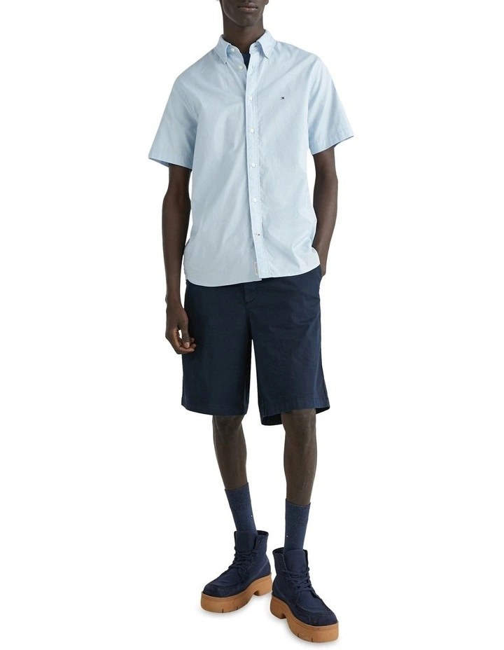 Poplin Flex Short Sleeve Shirt in Blue image 2