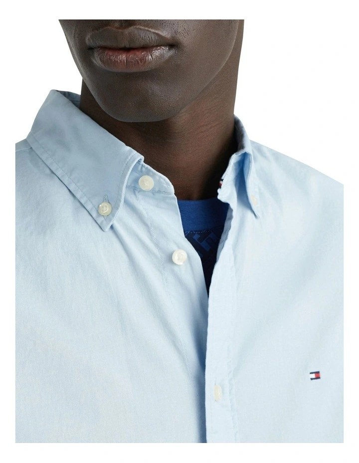 Poplin Flex Short Sleeve Shirt in Blue image 3