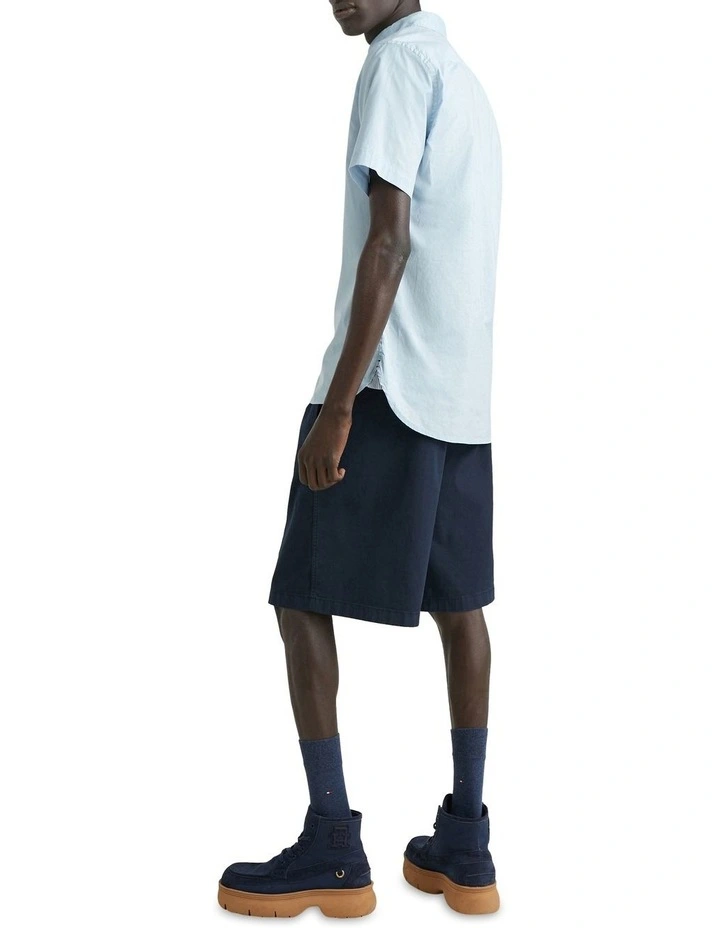 Poplin Flex Short Sleeve Shirt in Blue image 4