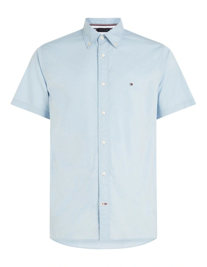 Poplin Flex Short Sleeve Shirt in Blue image 5
