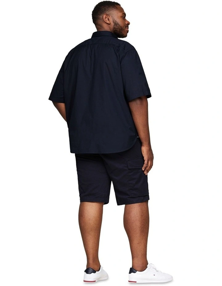 Big & Tall TH Flex Short Sleeve Poplin Shirt in Blue image 2