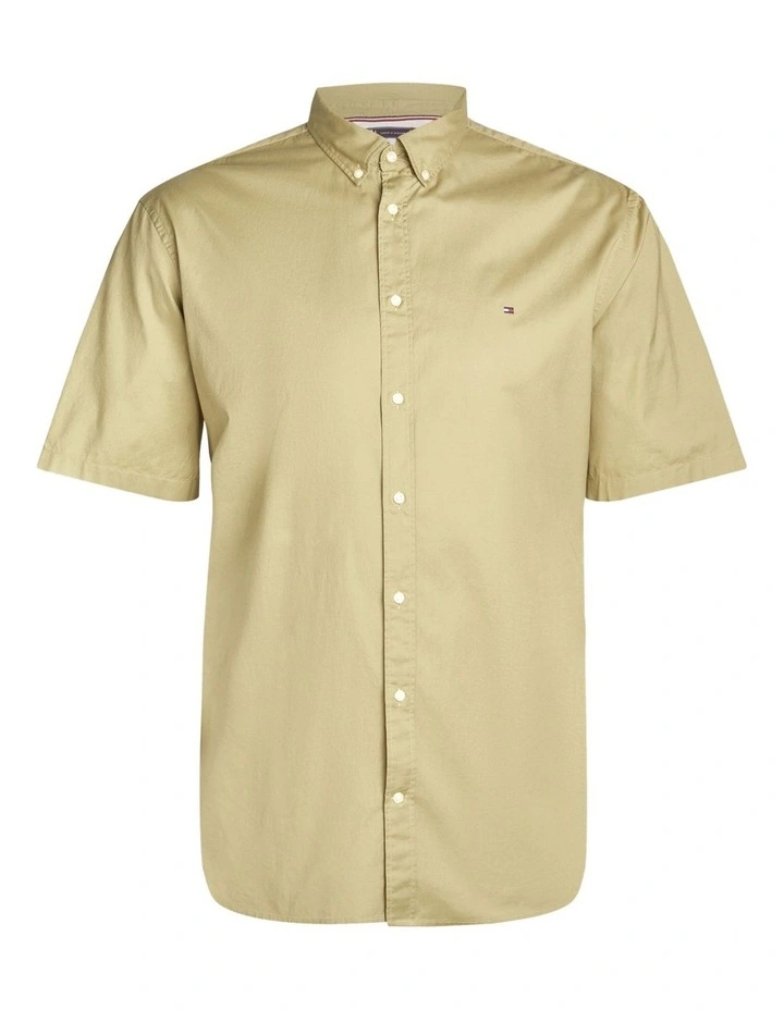 Big & Tall TH Flex Short Sleeve Poplin Shirt in Green image 5