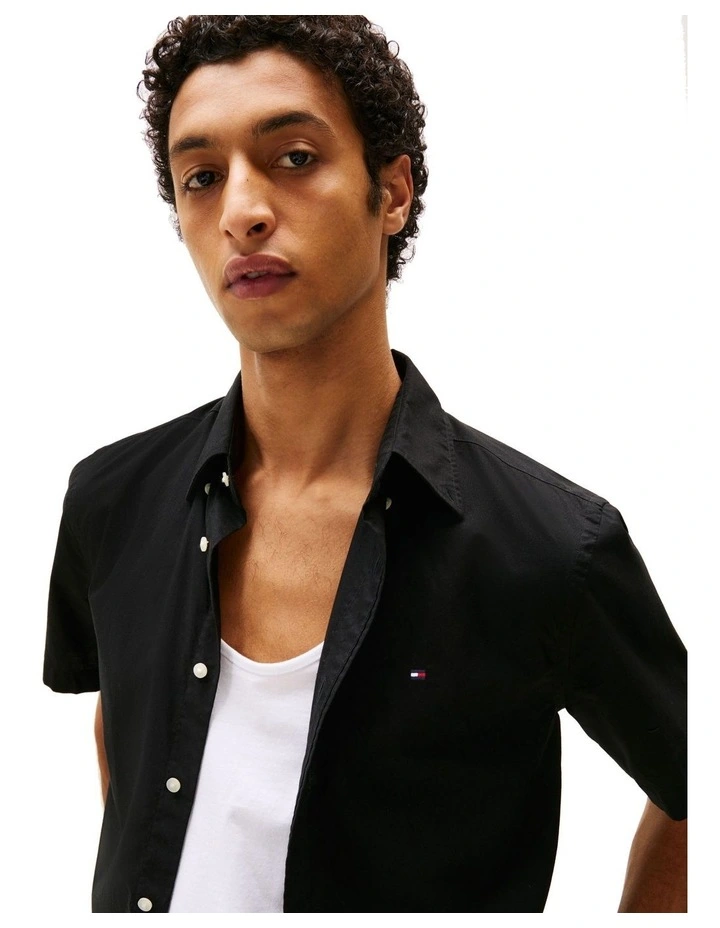 Regular Fit Short Sleeve Shirt in Black image 3