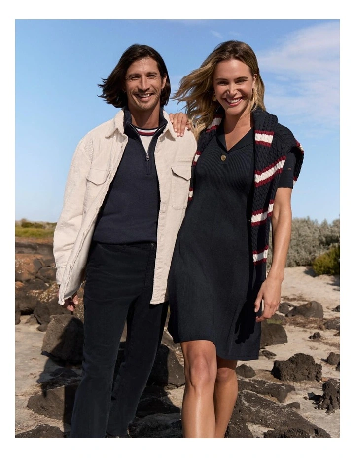 Corduroy Solid Overshirt in White image 2