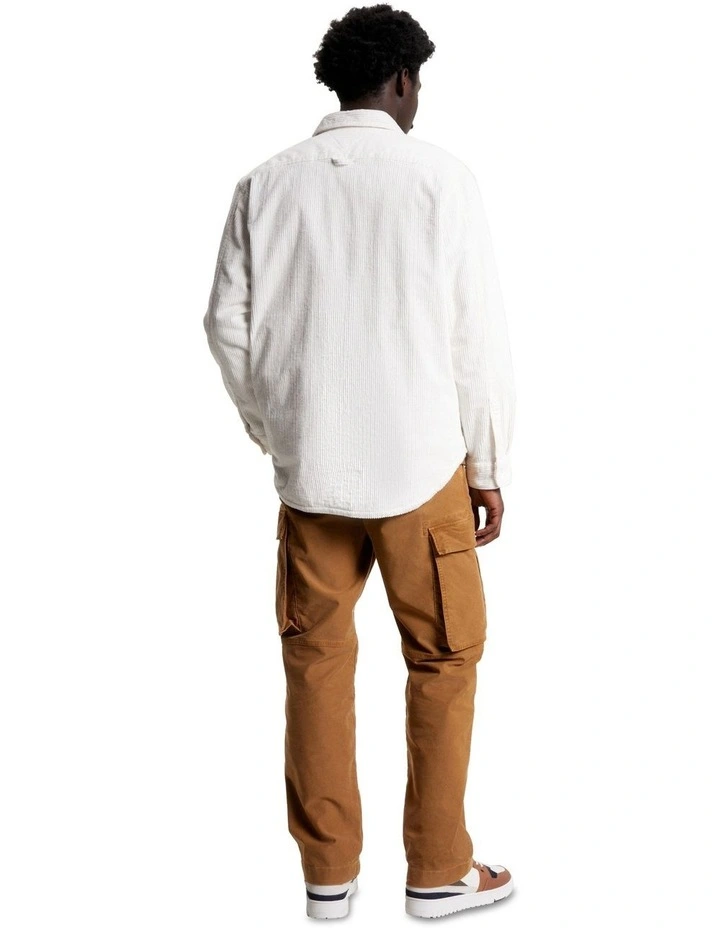 Corduroy Solid Overshirt in White image 3
