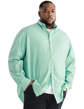 Big & Tall Flex Gingham Check Regular Shirt in Green