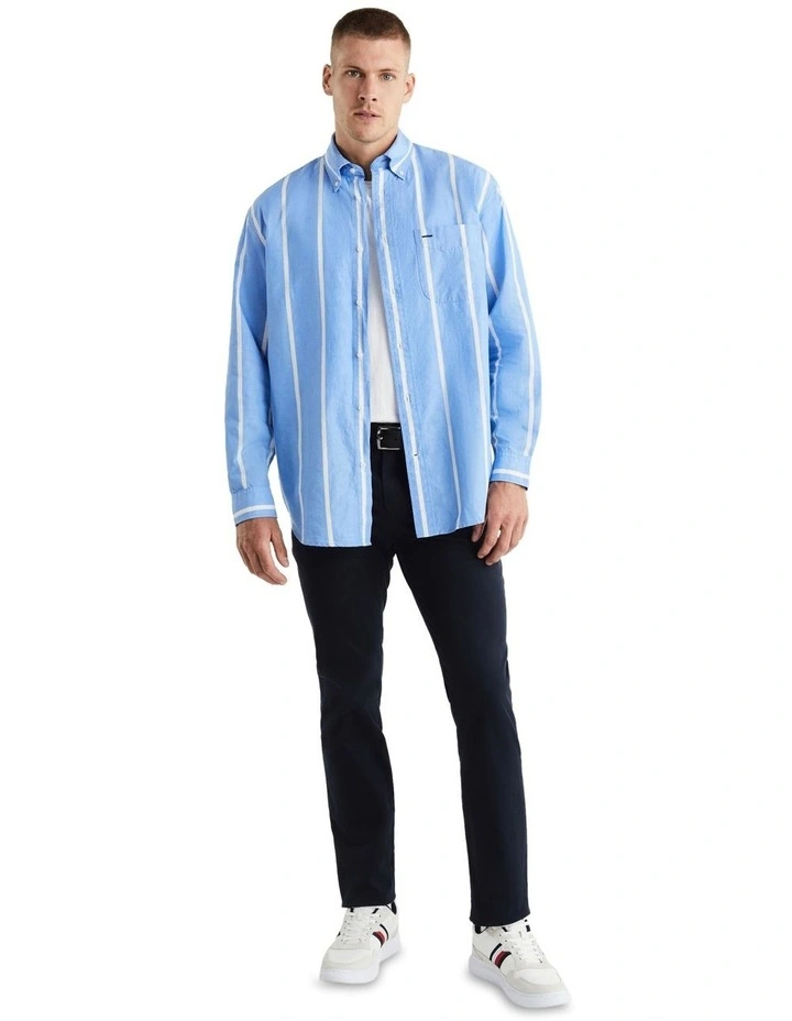 Vertical Stripe Regular Shirt in Blue image 3