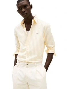 TH Flex Regular Fit Stripe Shirt in Yellow