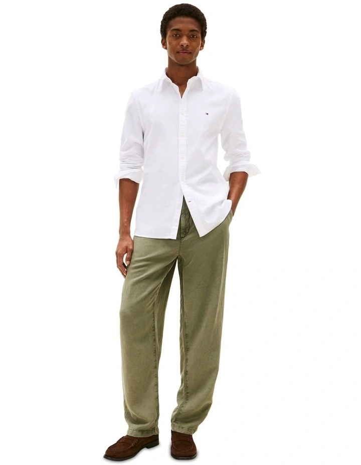 Flex Slim Fit Dobby Shirt in White image 4