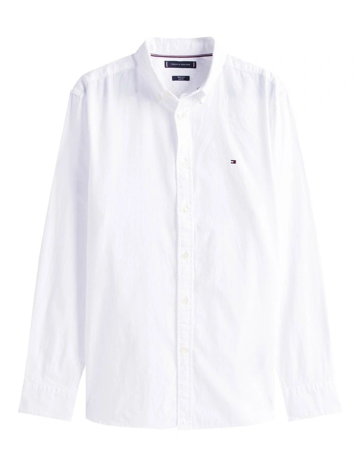 Flex Slim Fit Dobby Shirt in White image 5