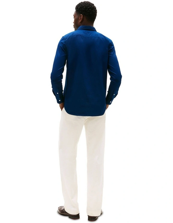 Flex Slim Fit Dobby Shirt in Blue image 2