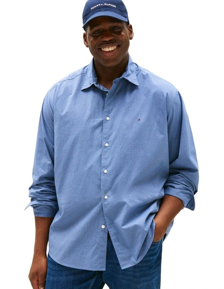 Big & Tall Flex Print Shirt in Blue image 1
