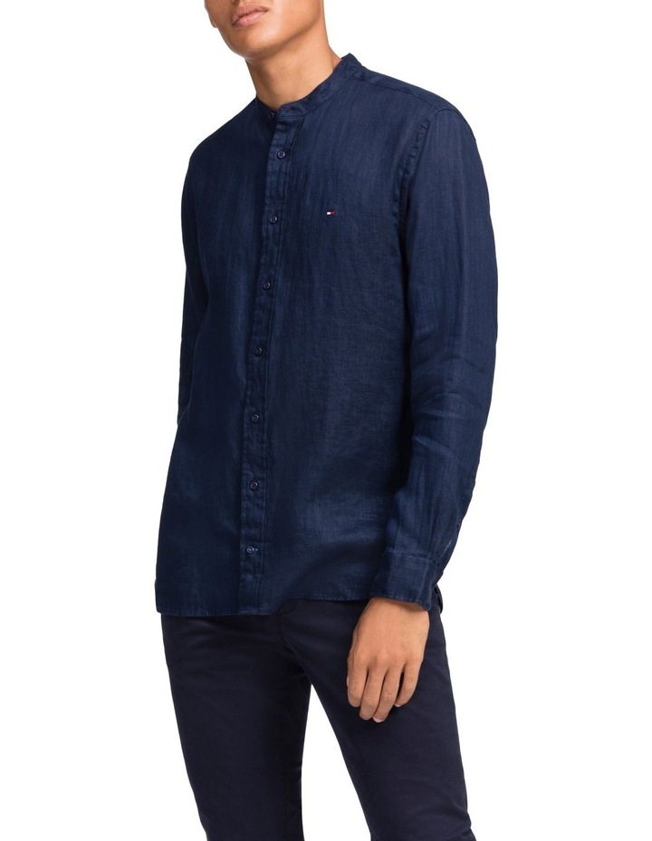 Tommy Hilfiger Long Sleeve PURE LINEN Shirt ~ NAVY