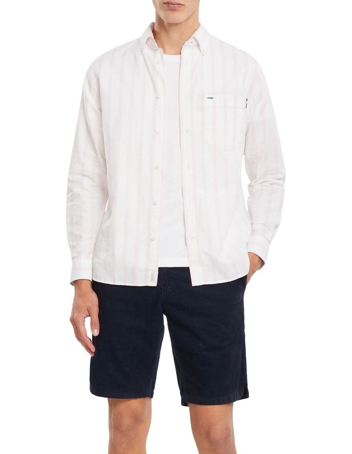 Bold Oxford Stripe Long Sleeve Shirt in Frosted Pink/White