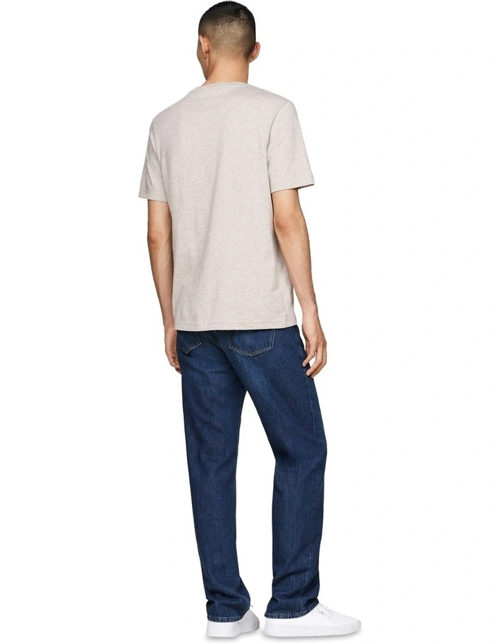 Crew Neck Logo Panel T-shirt in Brown image 2