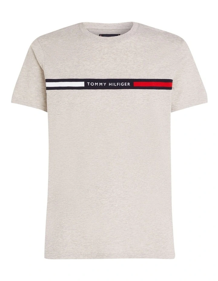 Crew Neck Logo Panel T-shirt in Brown image 6