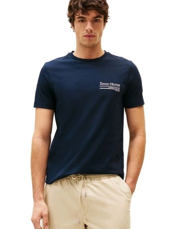 Hilfiger Outline Sailing Tee in Navy